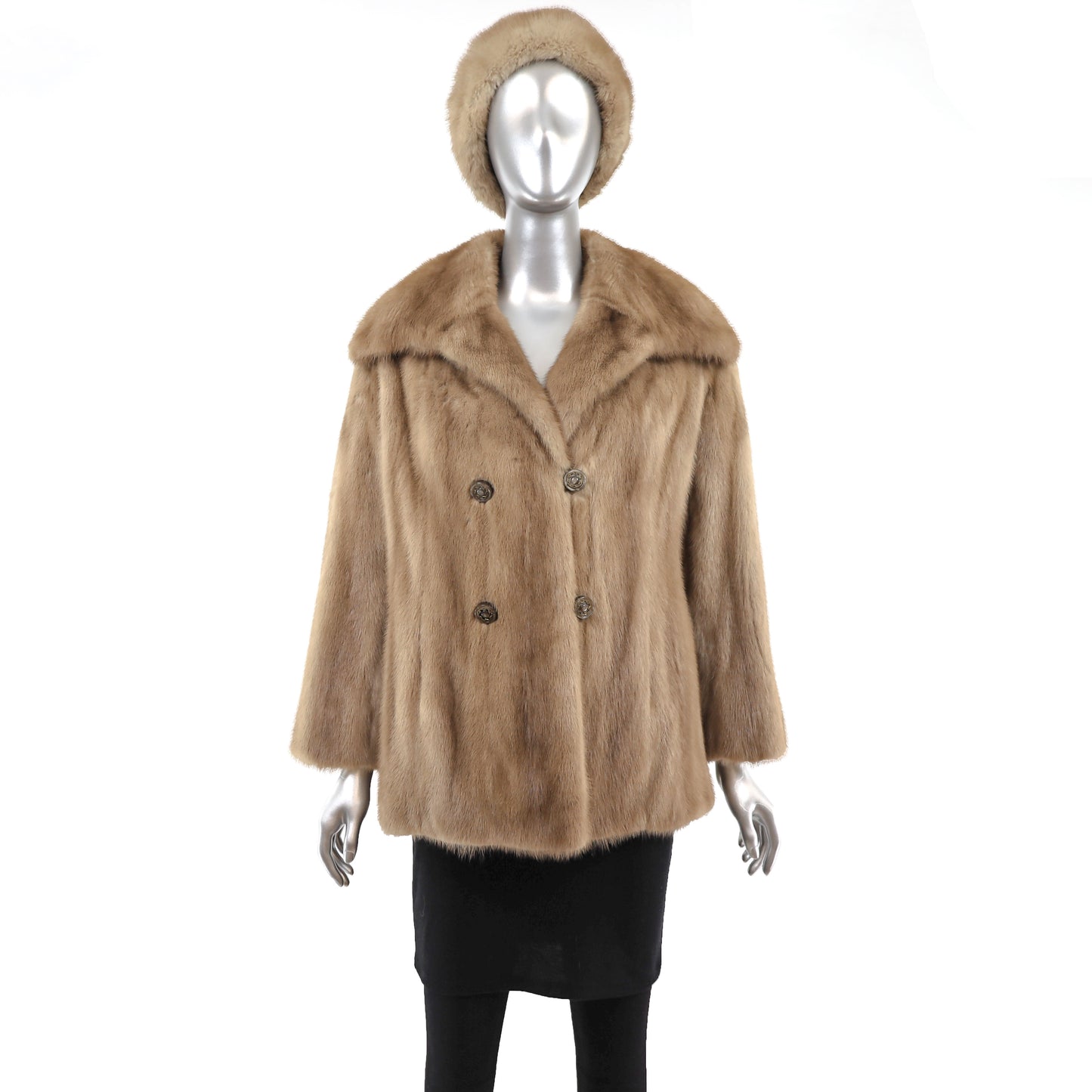 Autumn Haze Mink Jacket with Matching Hat- Size S