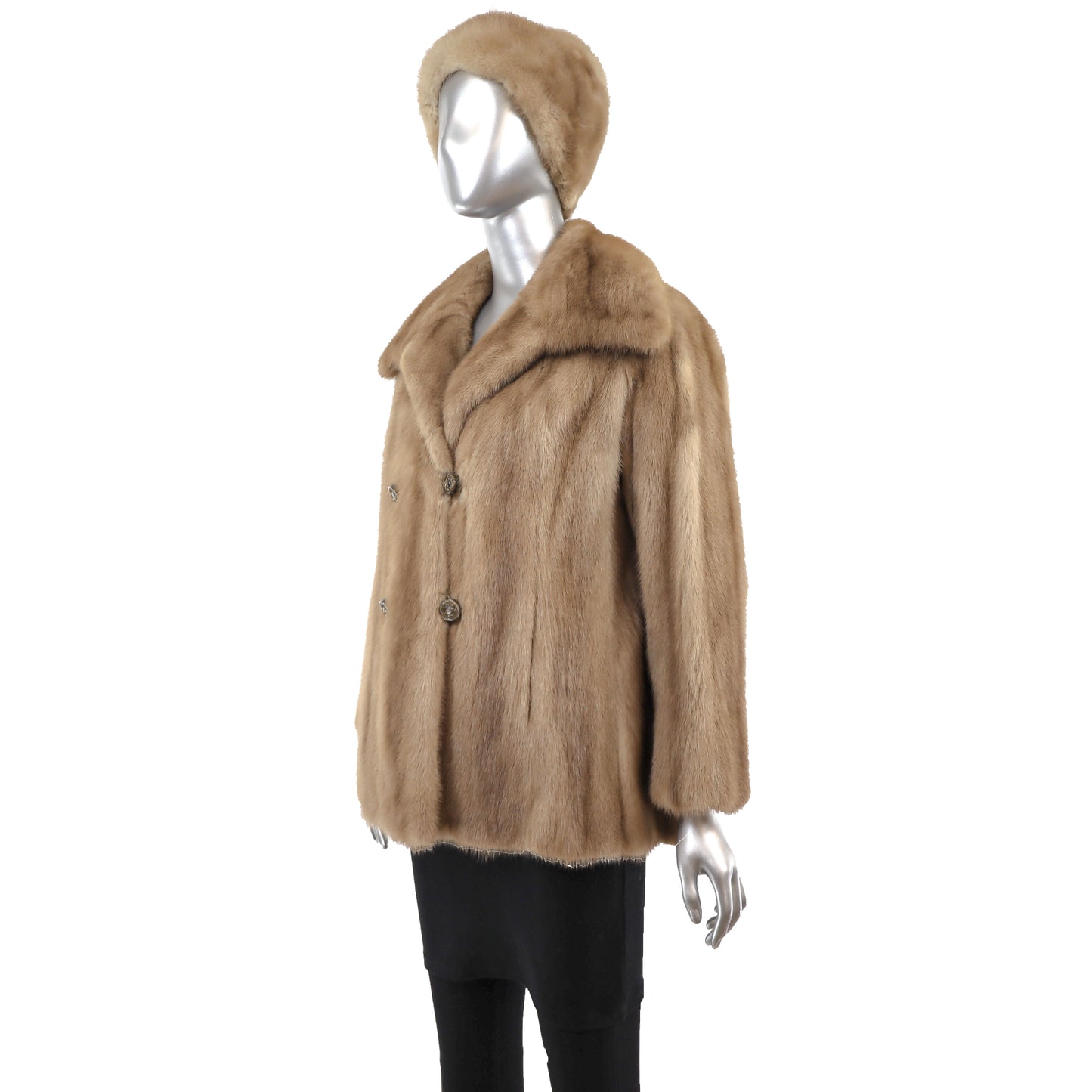 Autumn Haze Mink Jacket with Matching Hat- Size S