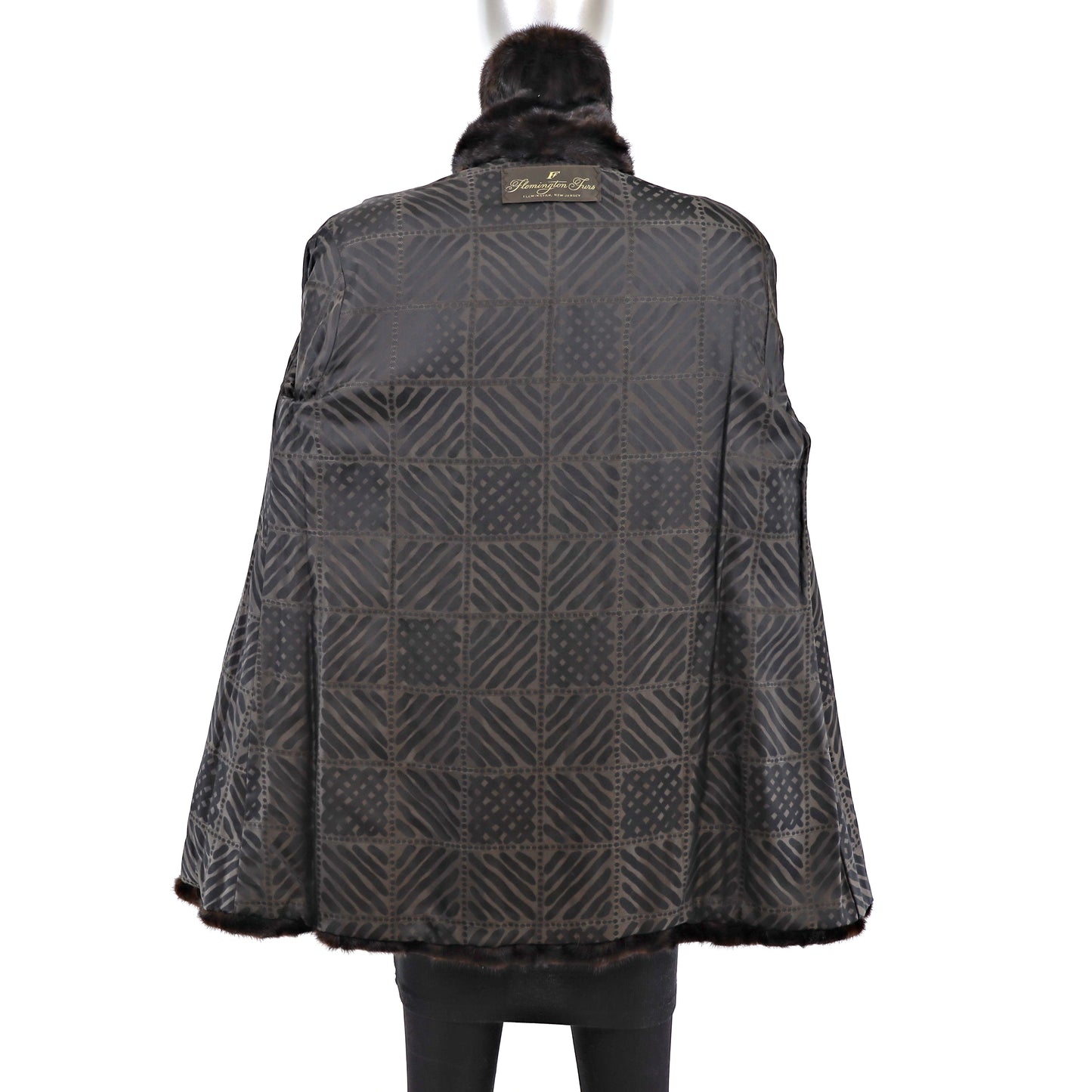 Dark Brown Section Mink Jacket- Size M