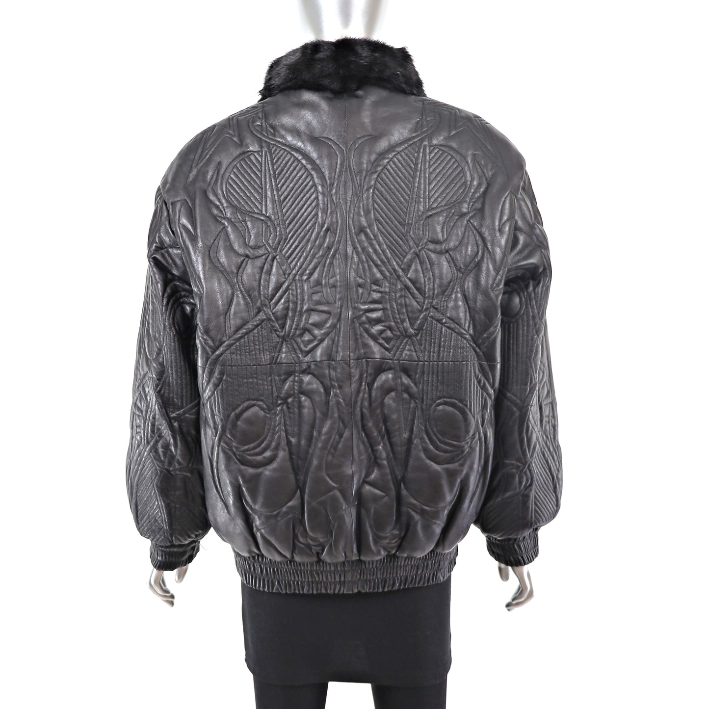 Black Mink Jacket Reversible to Leather - Size M