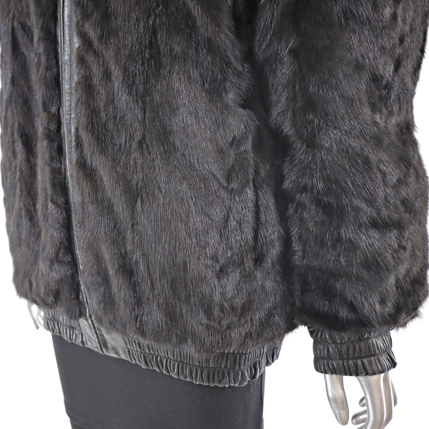 Black Mink Jacket Reversible to Leather - Size M