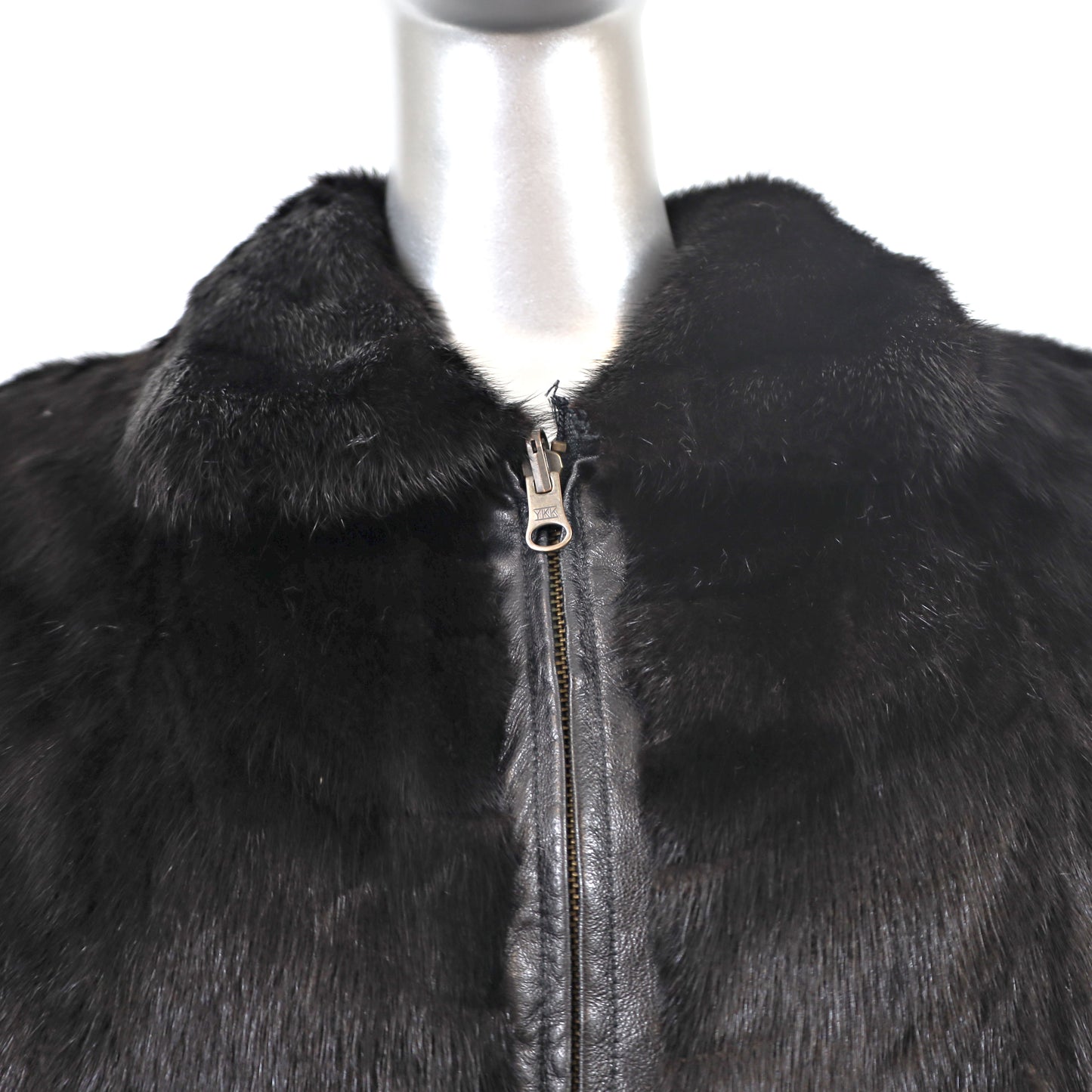 Black Mink Jacket Reversible to Leather - Size M