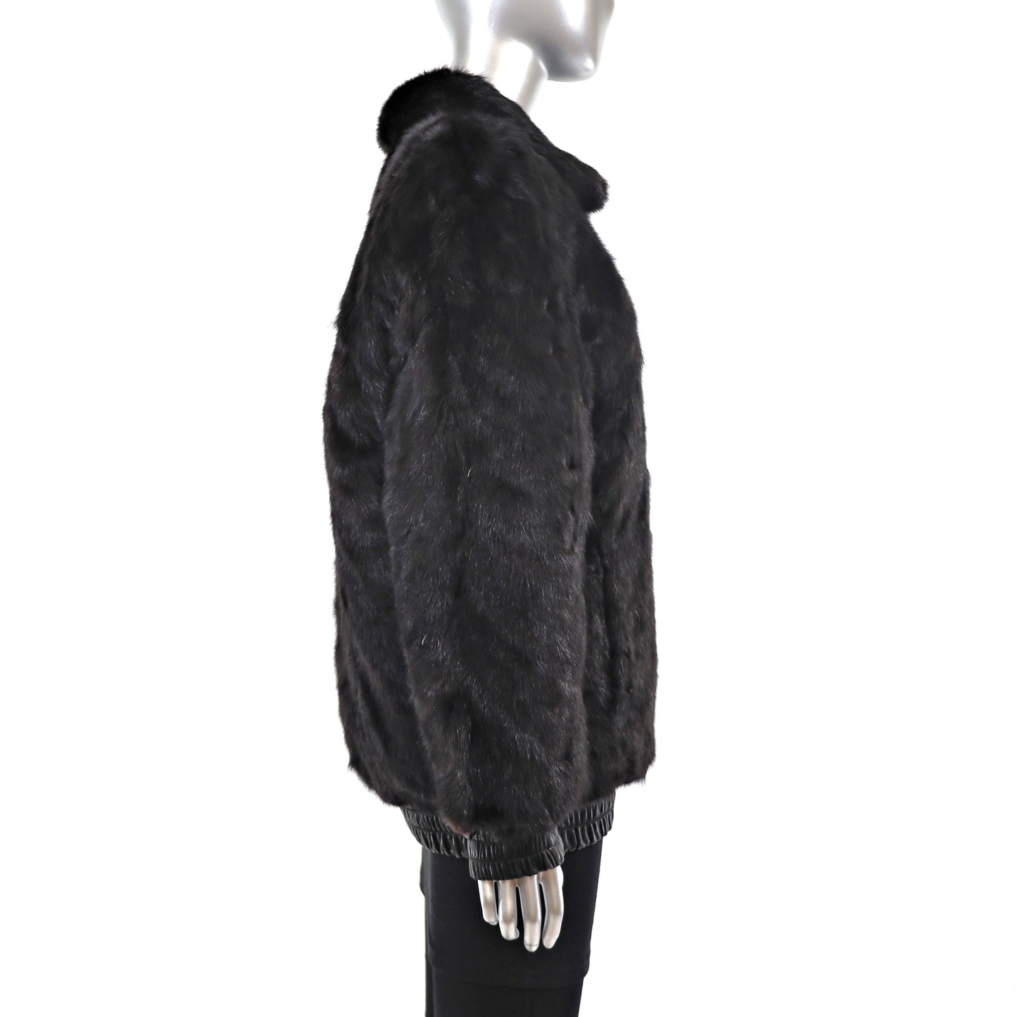 Black Mink Jacket Reversible to Leather - Size M
