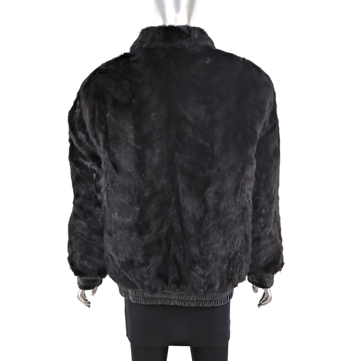 Black Mink Jacket Reversible to Leather - Size M