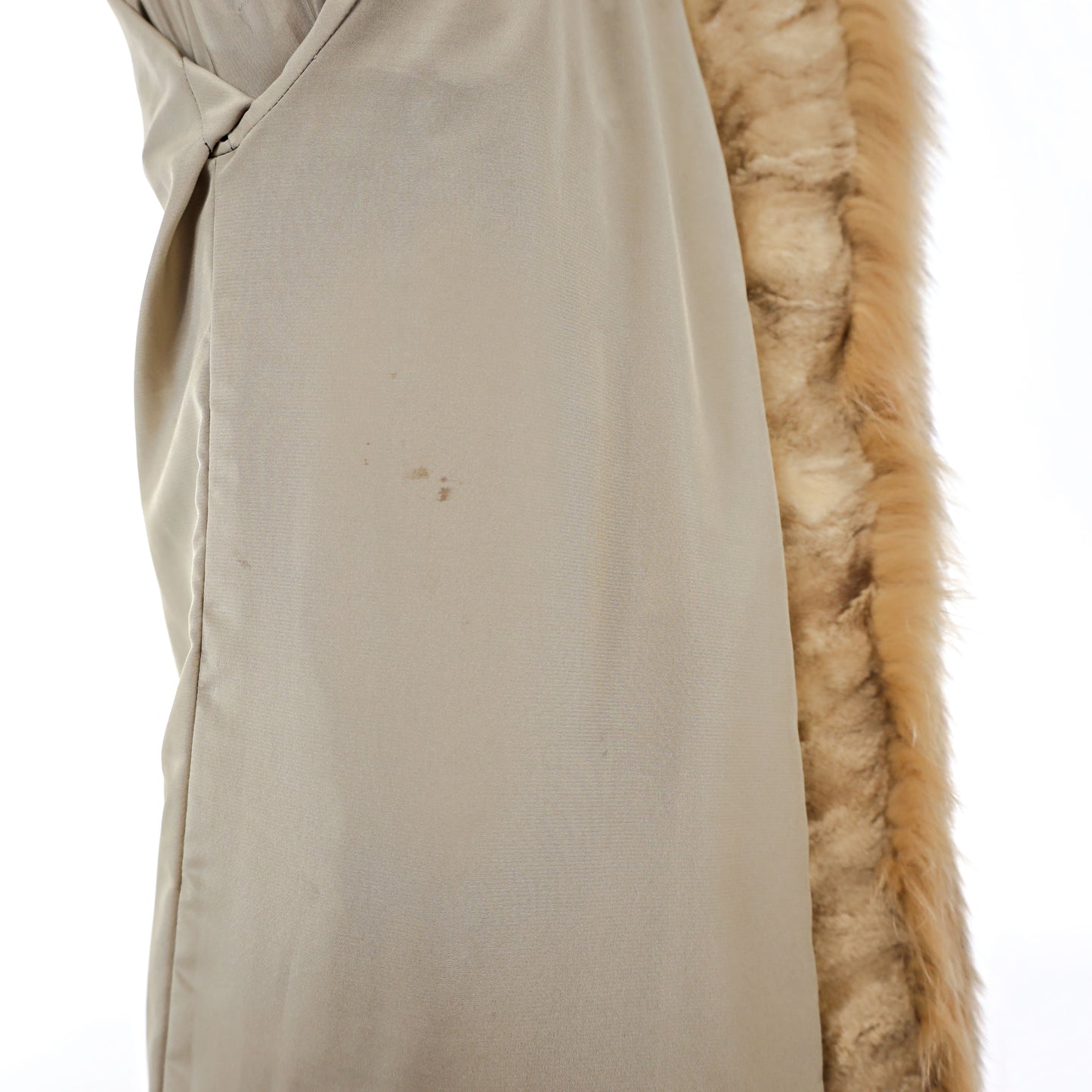 Pastel Section Sheared Mink Jacket with Fox Trim- Size S