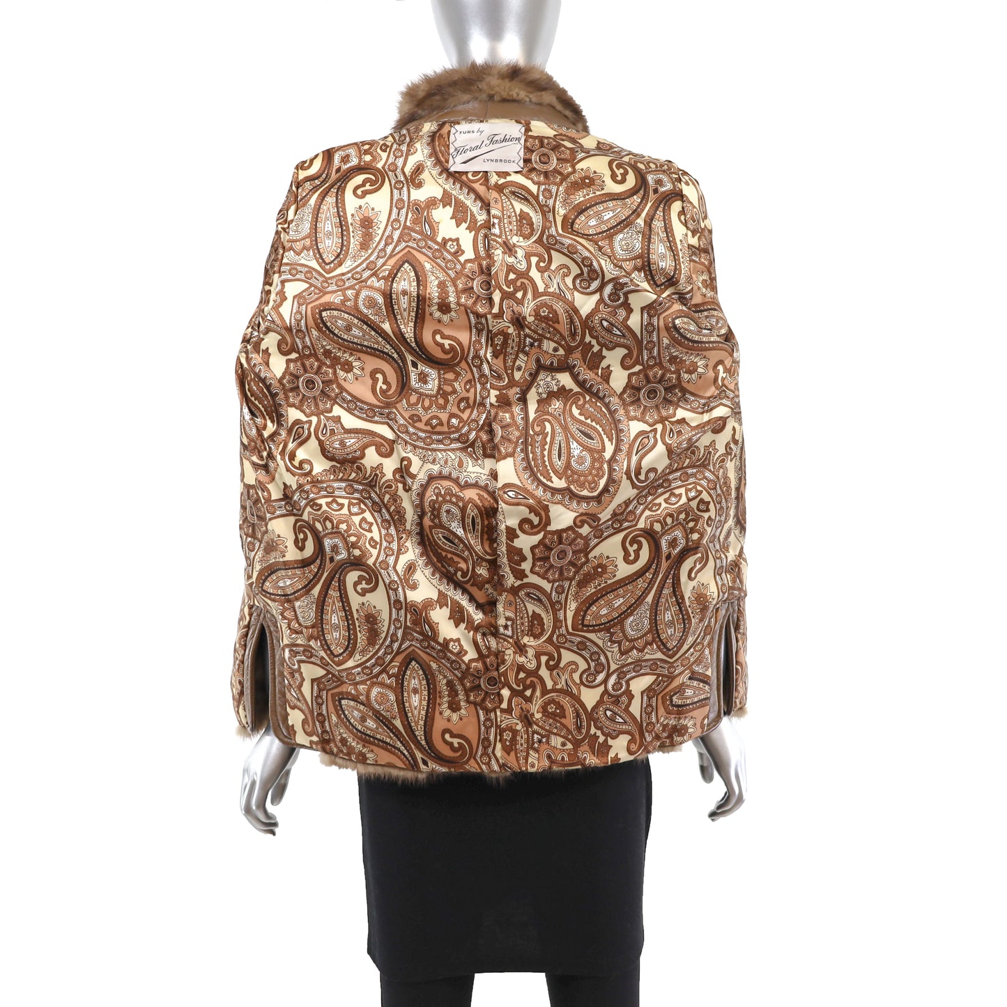 Autumn Haze Mink Jacket with Leather Insert- Size M