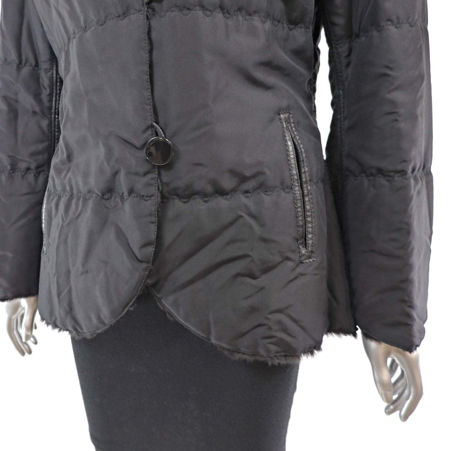 David Goodman Black Plucked Mink Reversible Jacket- Size S