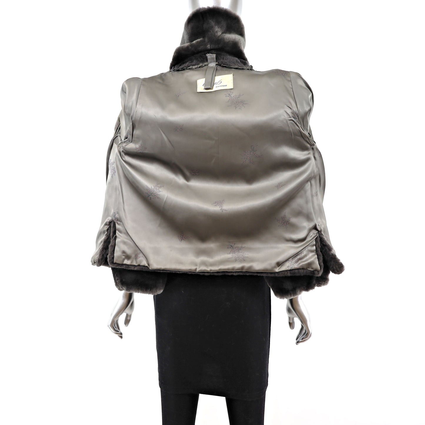 Gray Mouton Jacket- Size S