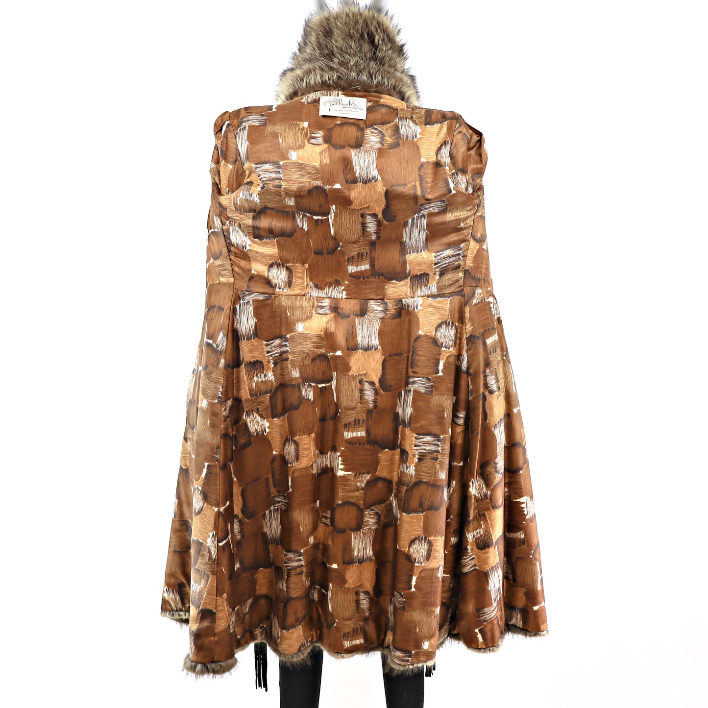Nutria Coat with Raccoon Collar- Size S