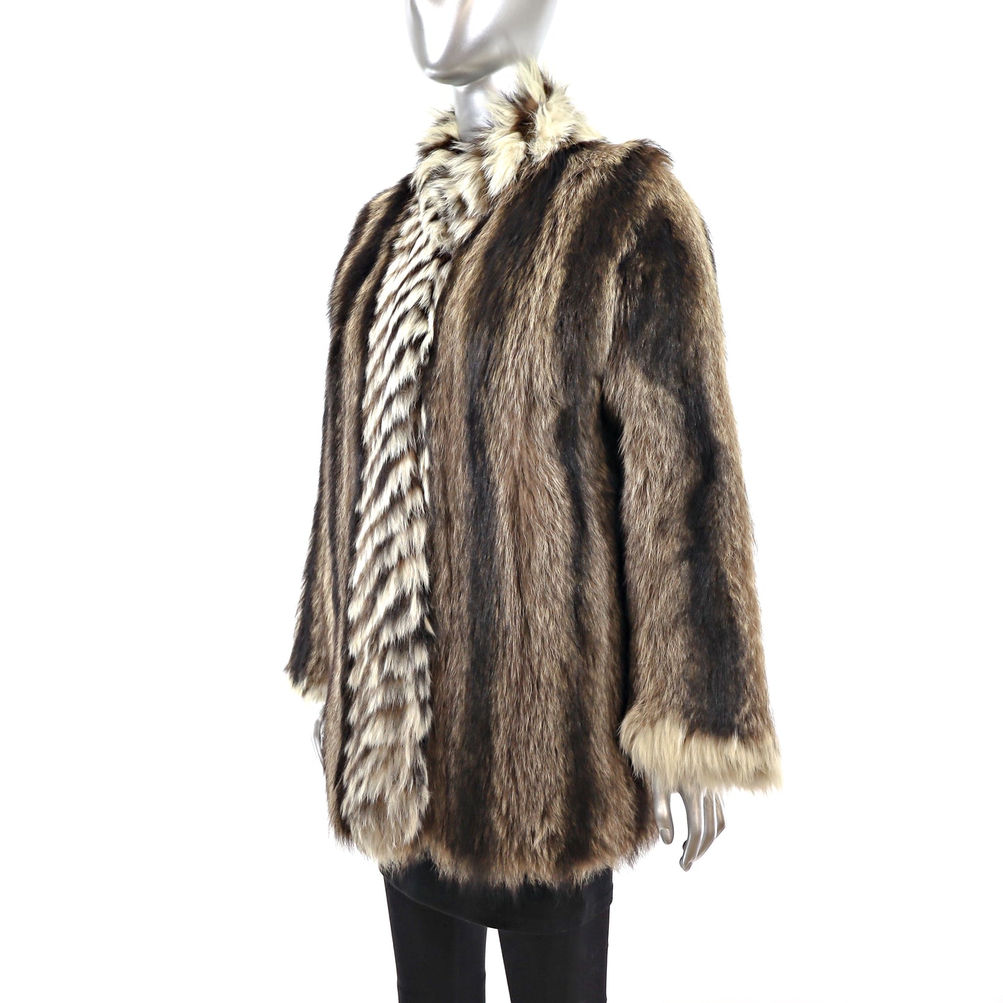 Raccoon Jacket with Fox Trim- Size M