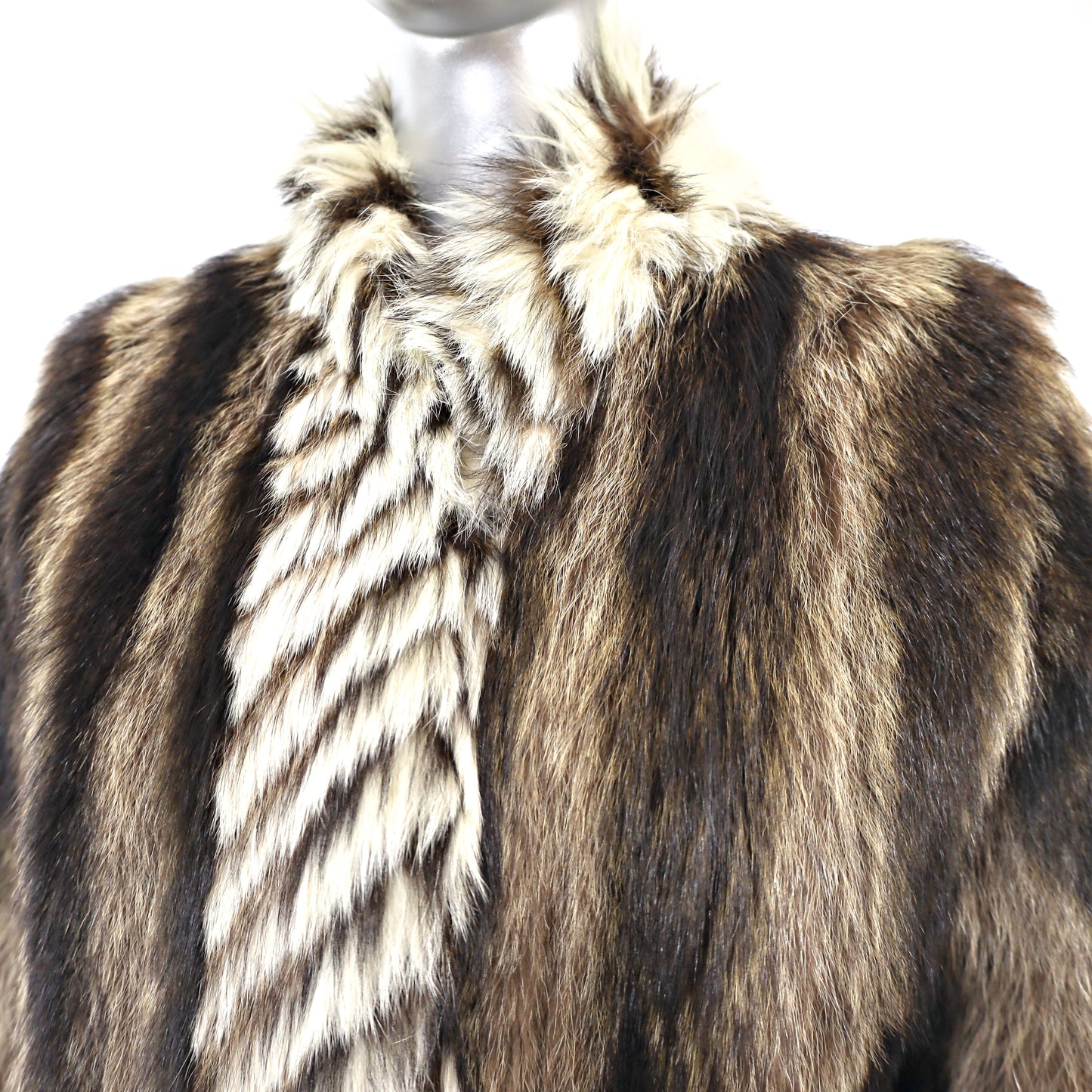 Raccoon Jacket with Fox Trim- Size M