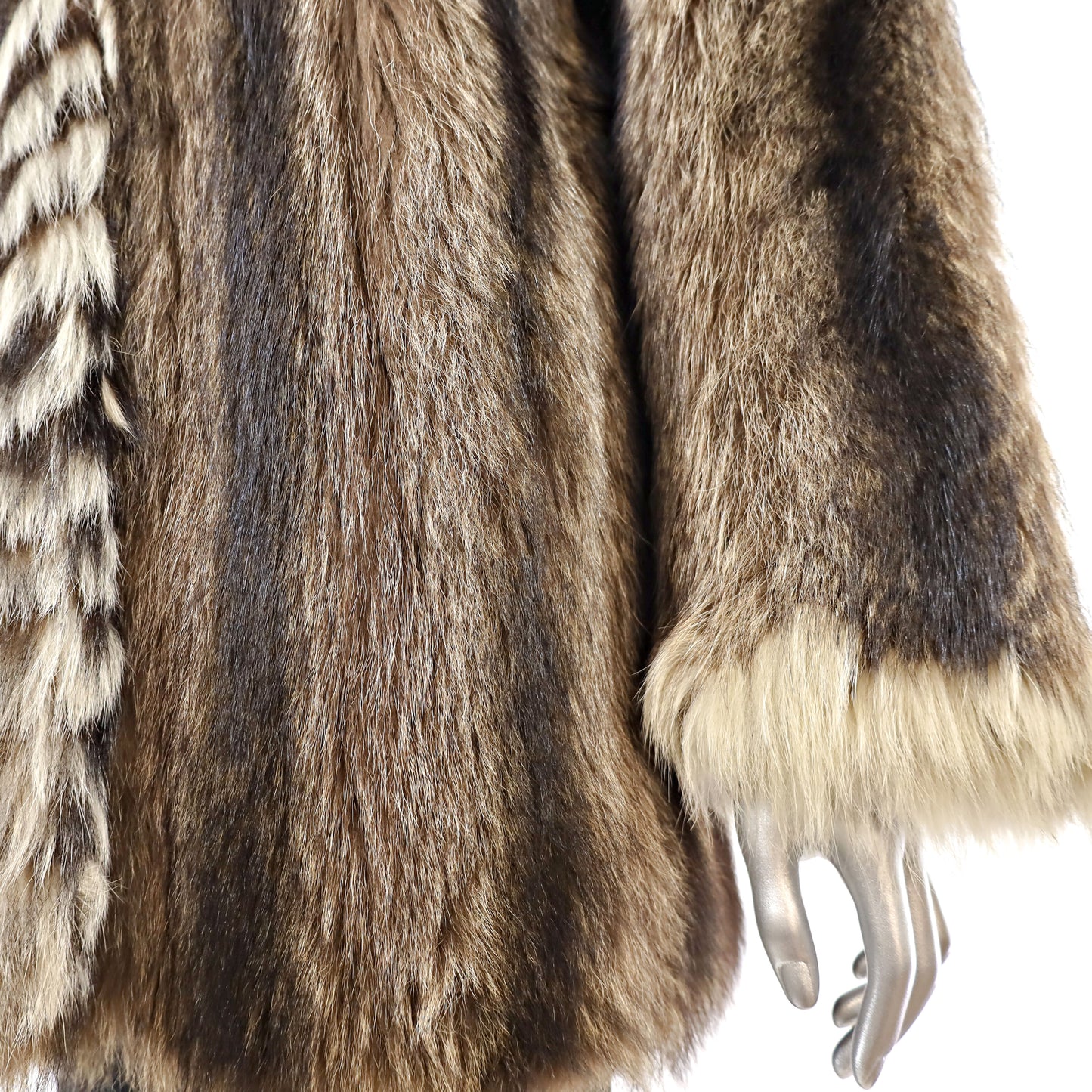 Raccoon Jacket with Fox Trim- Size M