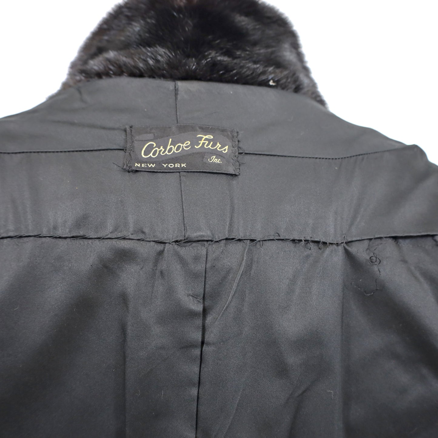 Black Mink Horizontal Coat- Size M