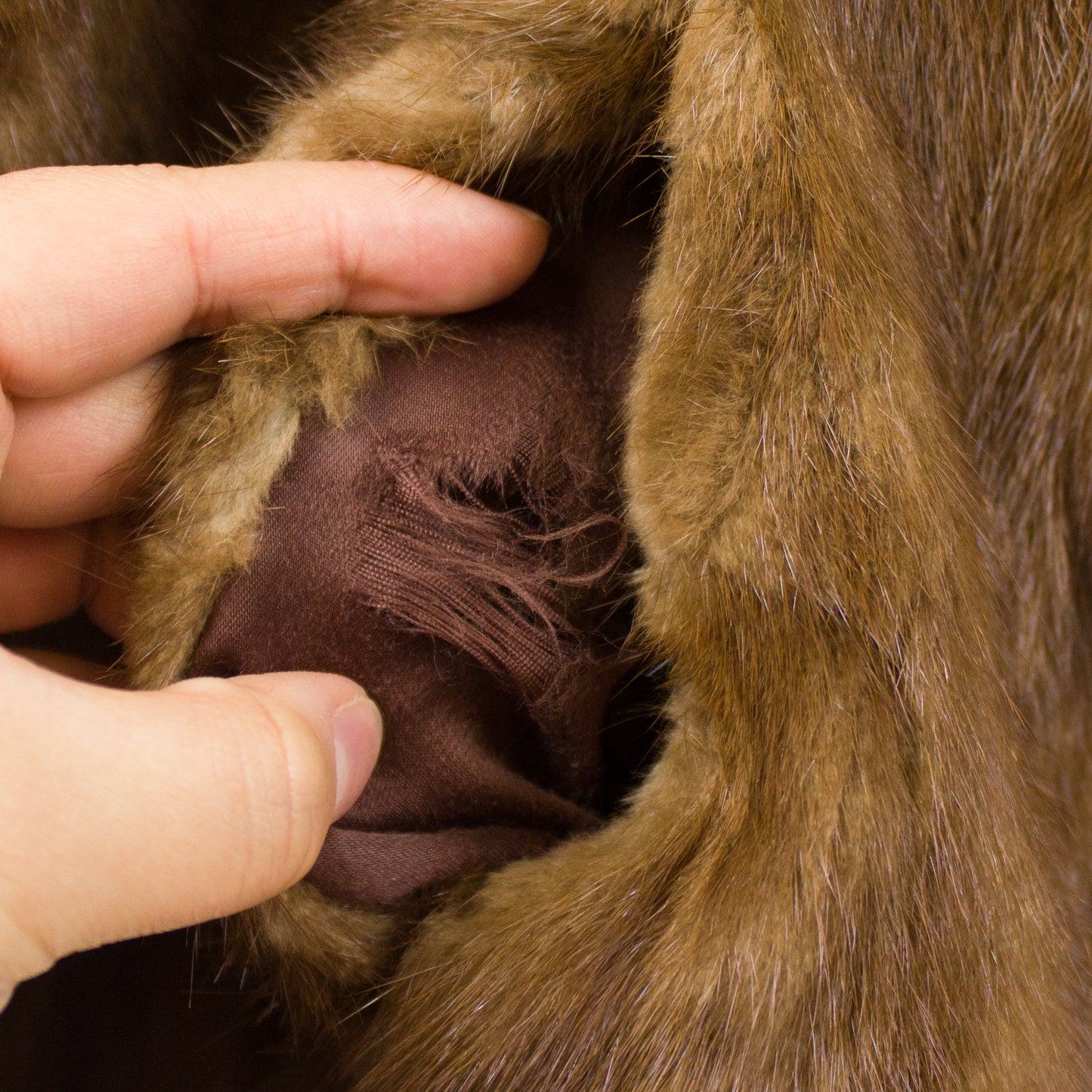 Brown Section Mink 3/4 Jacket- Size L