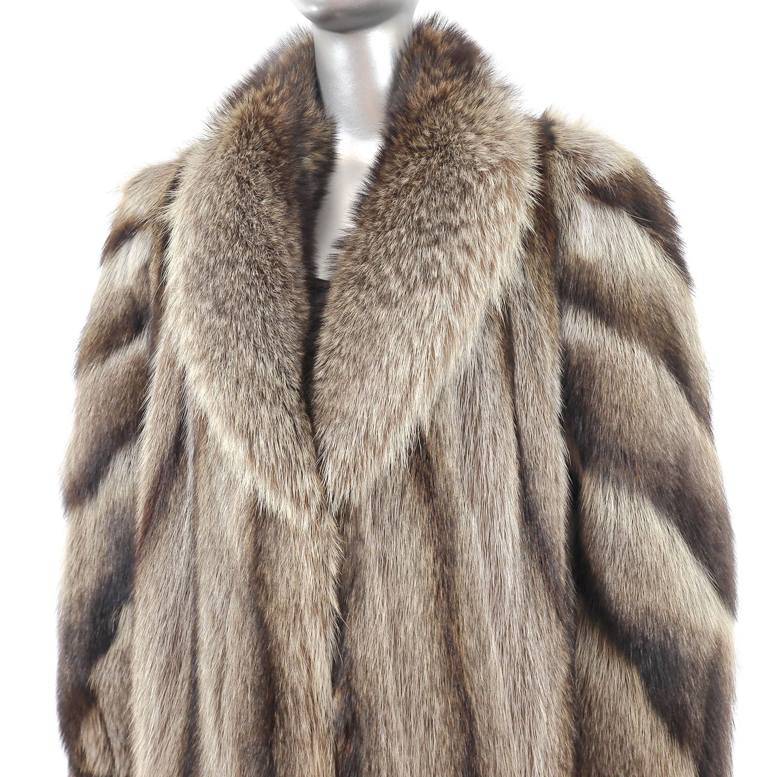 Gianfranco Ferre Fourrures Cognac Hooded Mink 3/4 Coat- Size L-XL