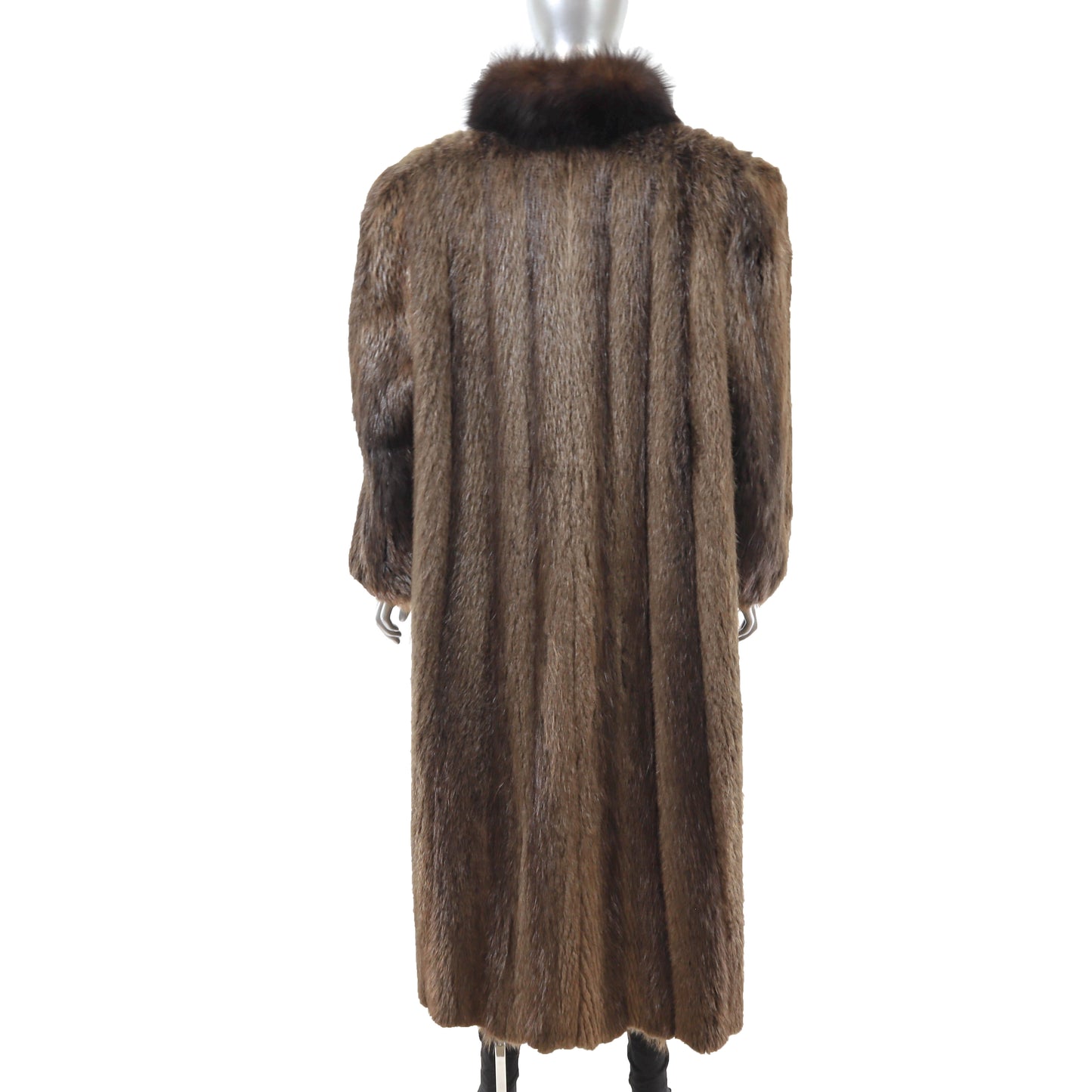 Beaver Coat with Fox Tuxedo- Size XXXL