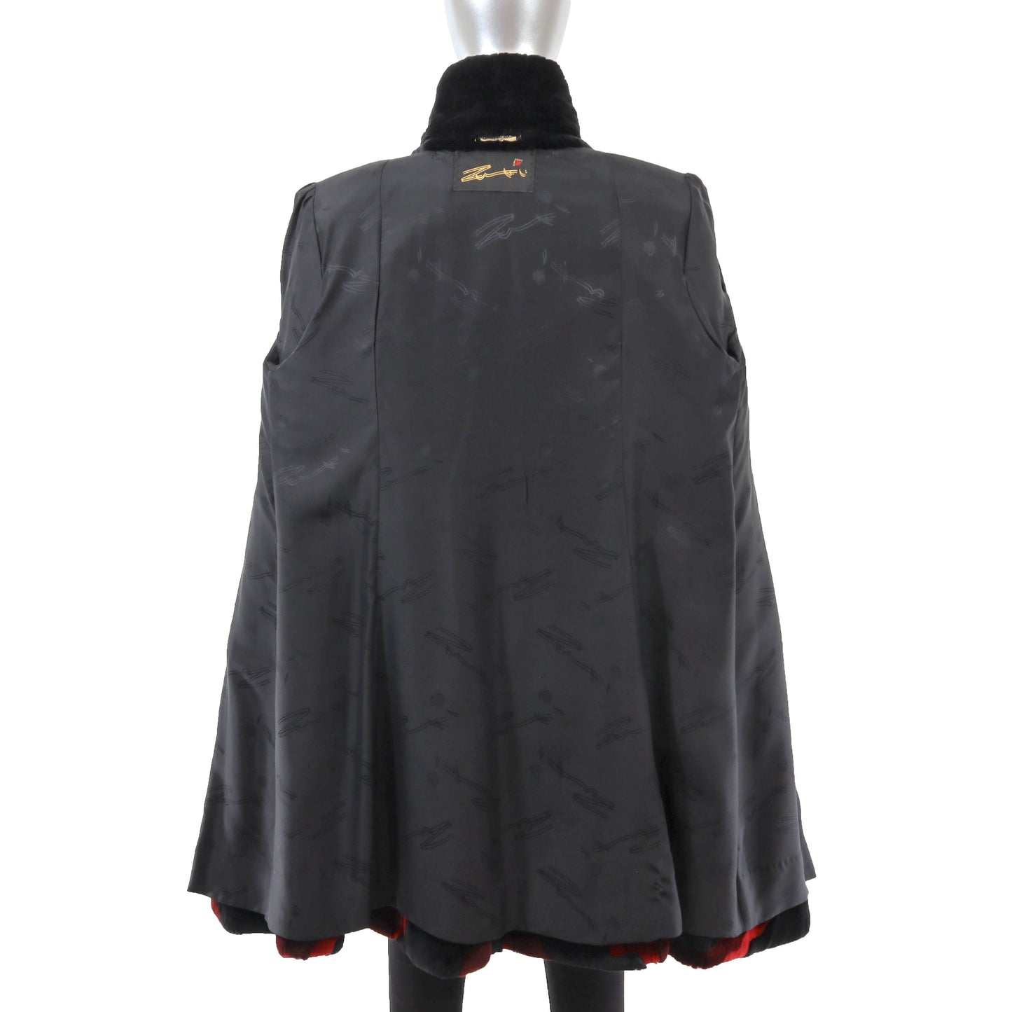 Zuki Sheared Beaver 3/4 Coat with Design- Size M