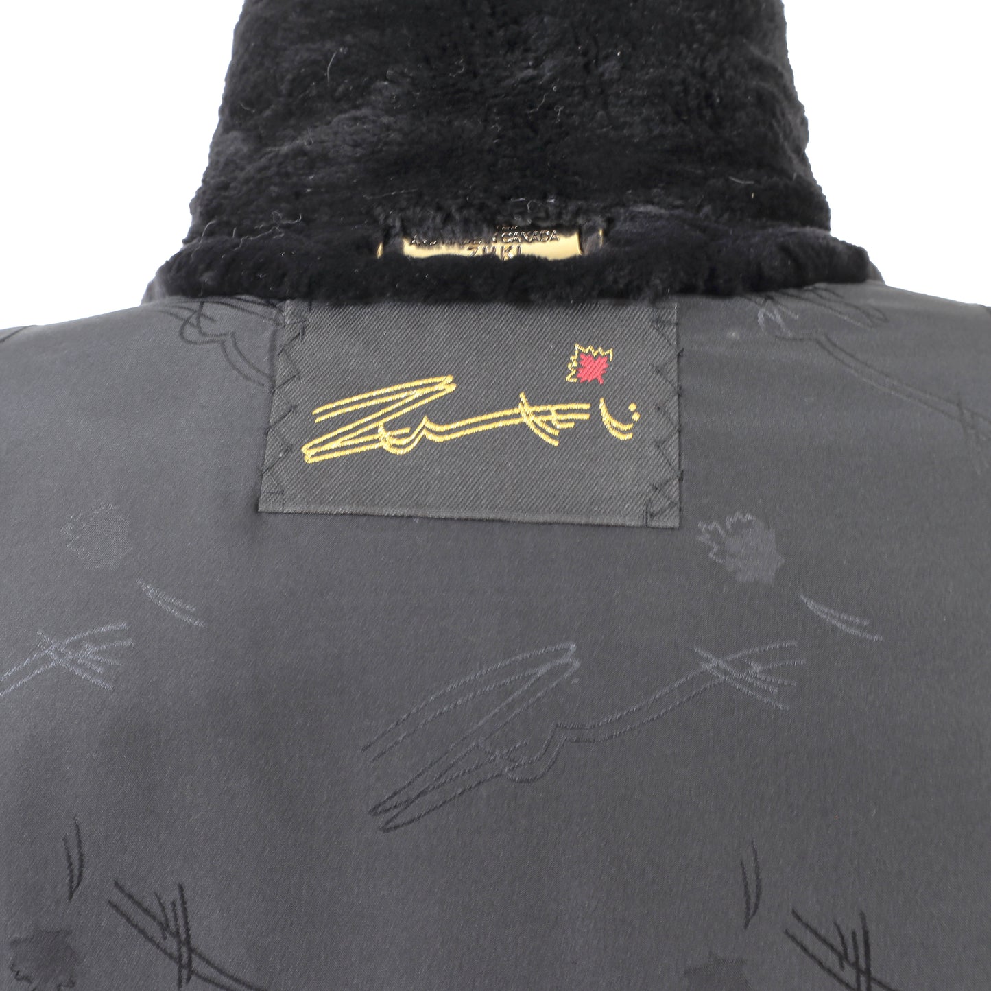 Zuki Sheared Beaver 3/4 Coat with Design- Size M