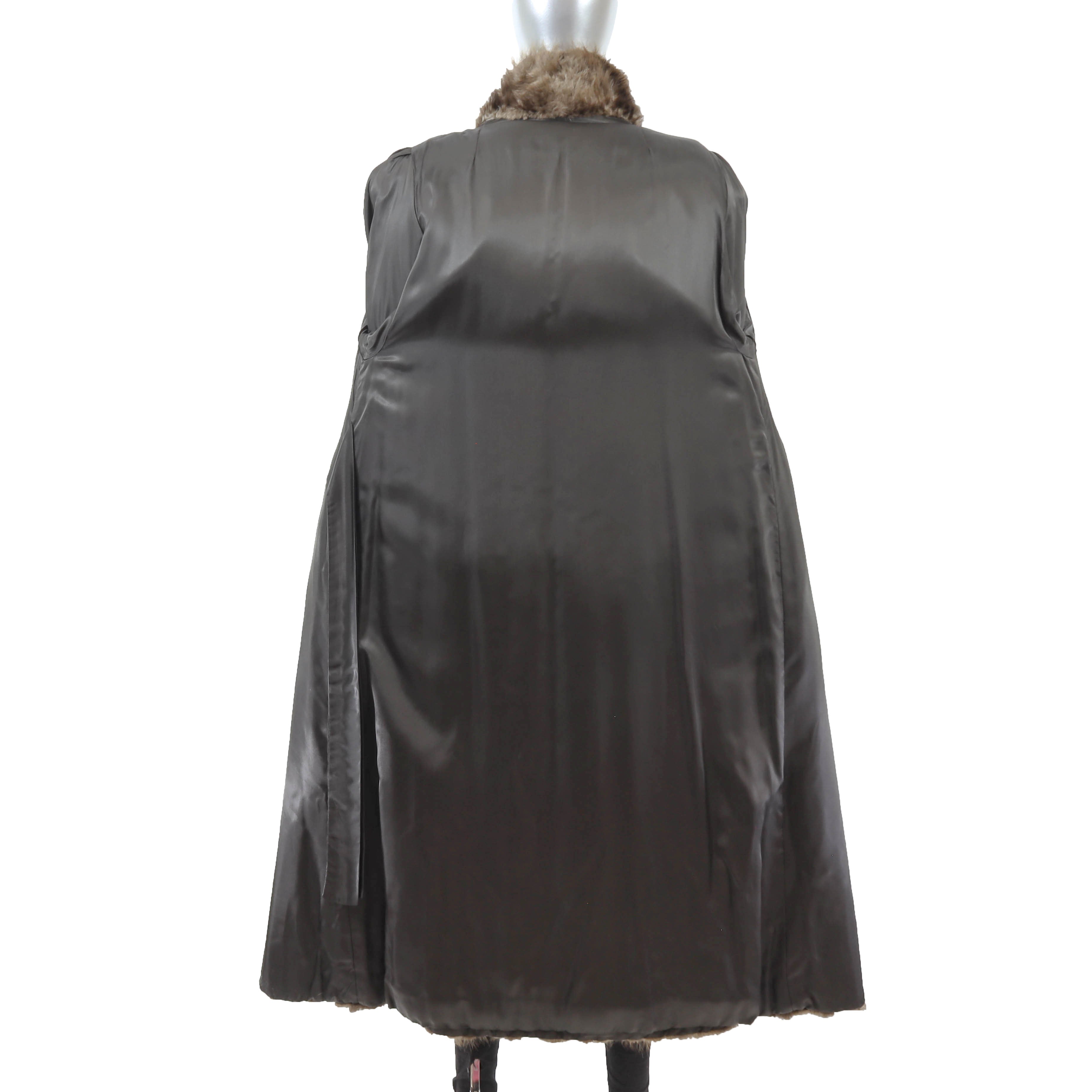 Beaver Coat with Detachable Hood- Size M – VintageFurs