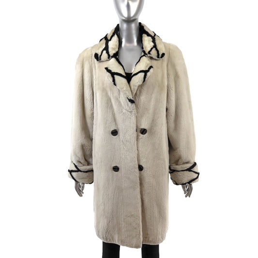 Musi Beige Sheared Beaver 3/4 Coat- Size L