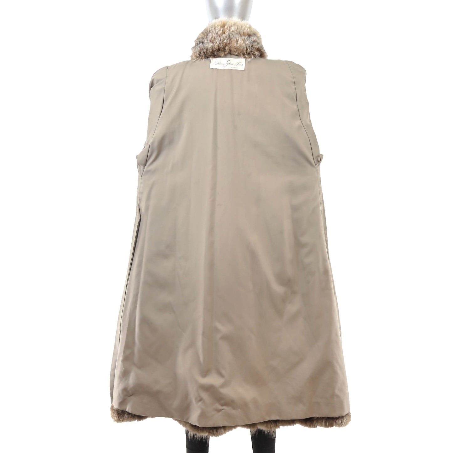 Blonde Beaver Coat with Lynx Collar- Size L