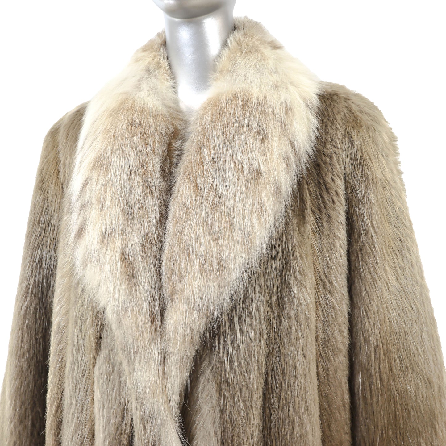 Blonde Beaver Coat with Lynx Collar- Size L