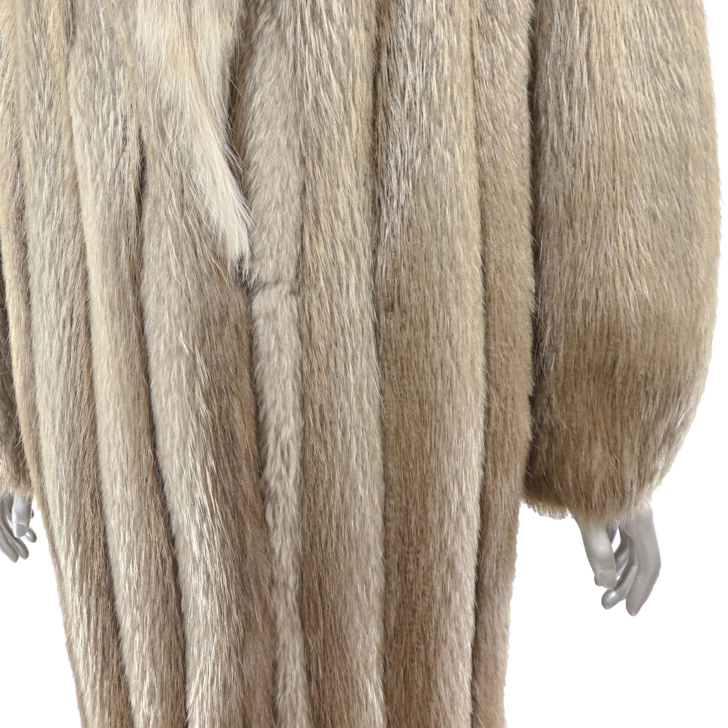Blonde Beaver Coat with Lynx Collar- Size L