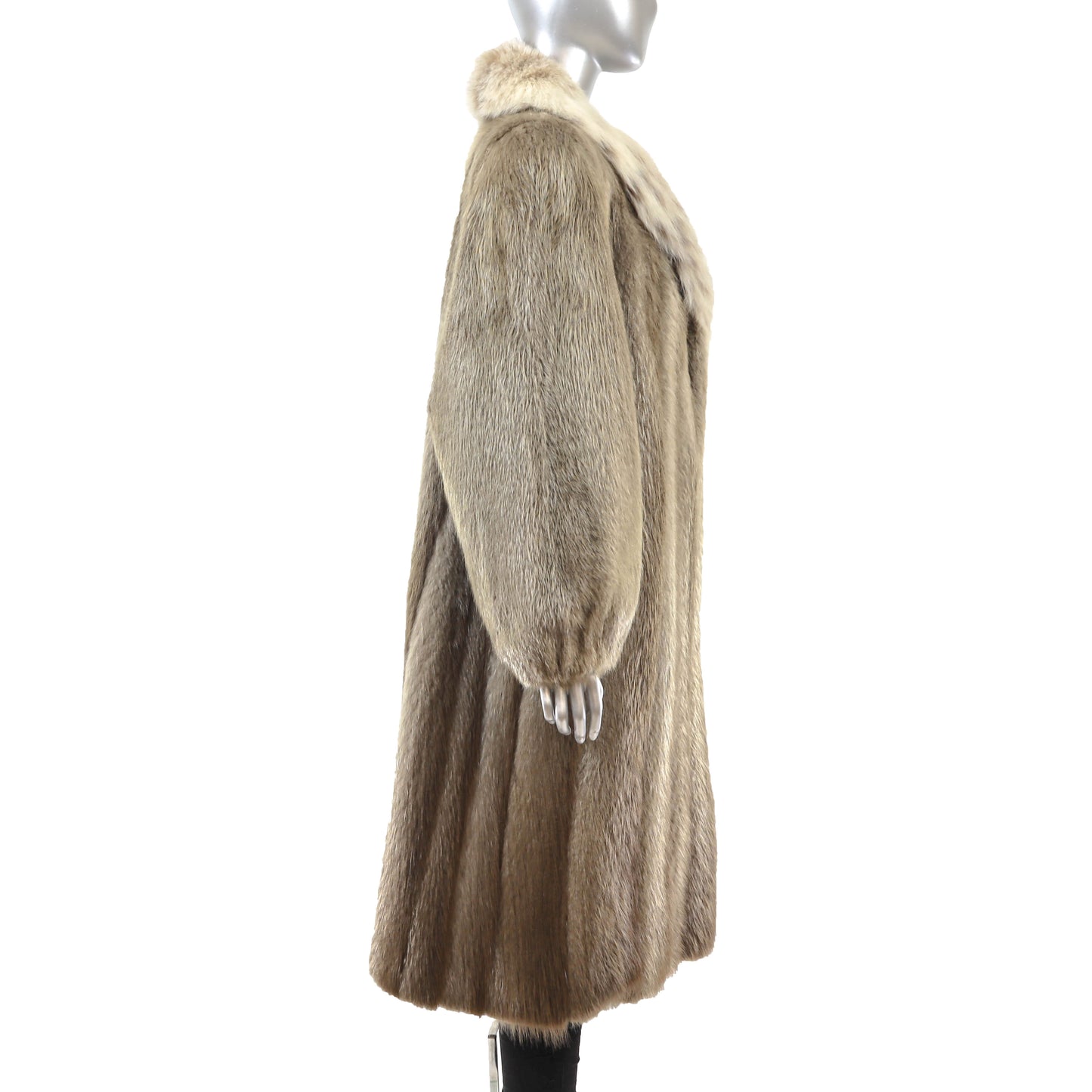 Blonde Beaver Coat with Lynx Collar- Size L
