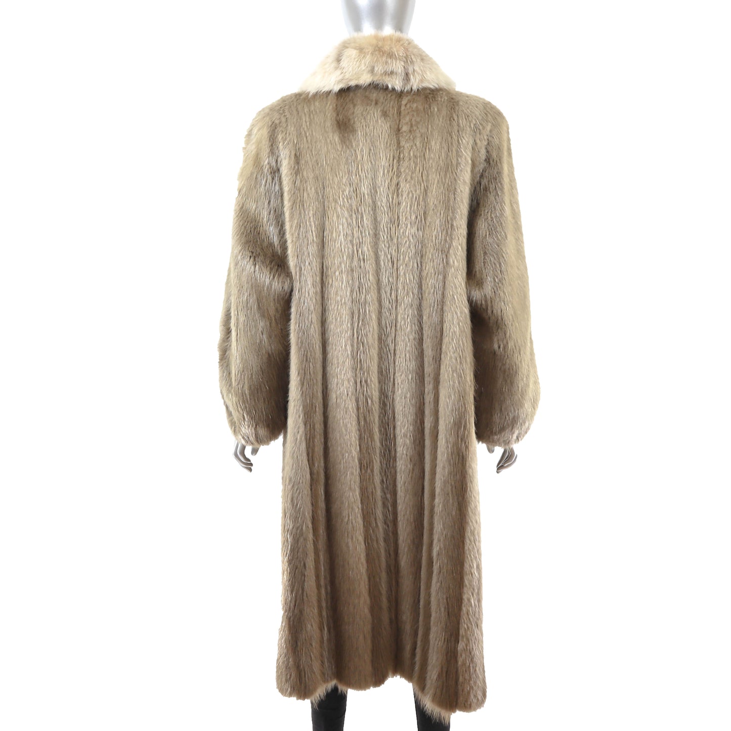 Blonde Beaver Coat with Lynx Collar- Size L