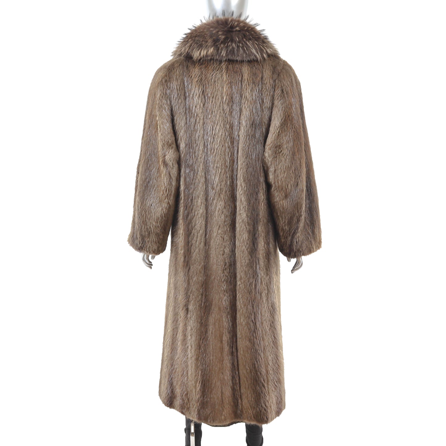 Beaver Coat with Fox Tuxedo- Size M