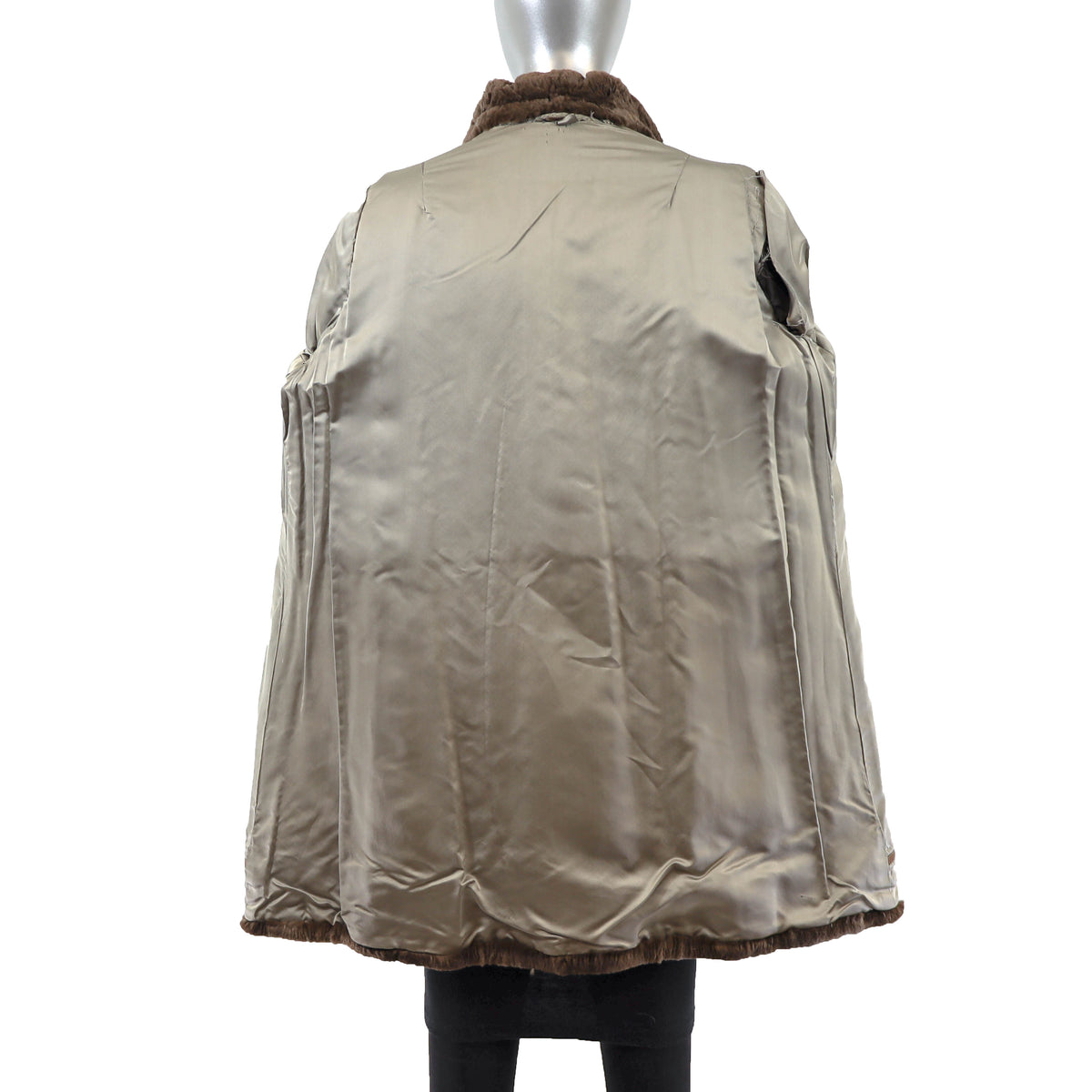 Brown Sheared Beaver 3/4 Coat - Size L