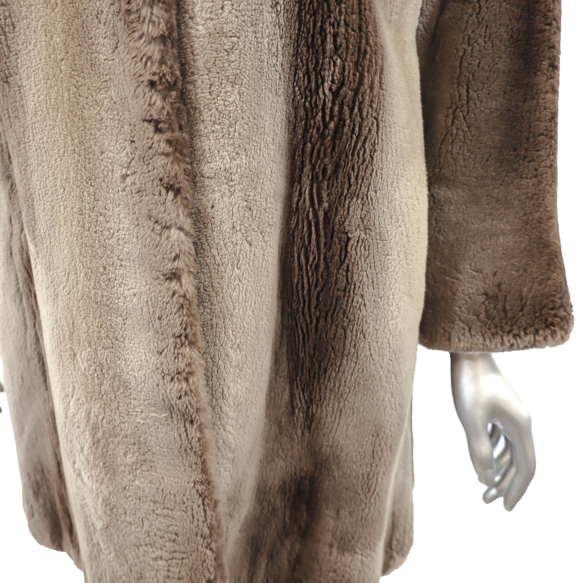 Brown Sheared Beaver 3/4 Coat - Size L