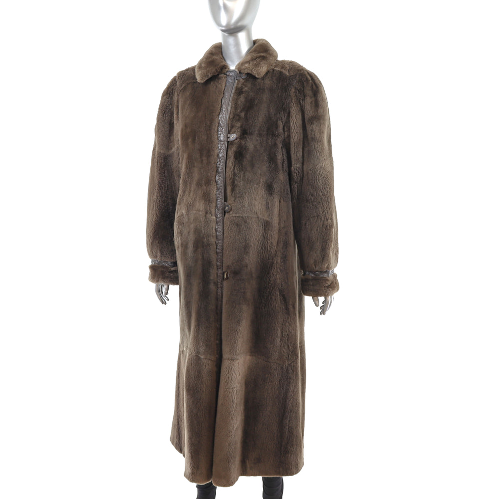 Sheared Beaver Coat with Detachable Lining- Size M