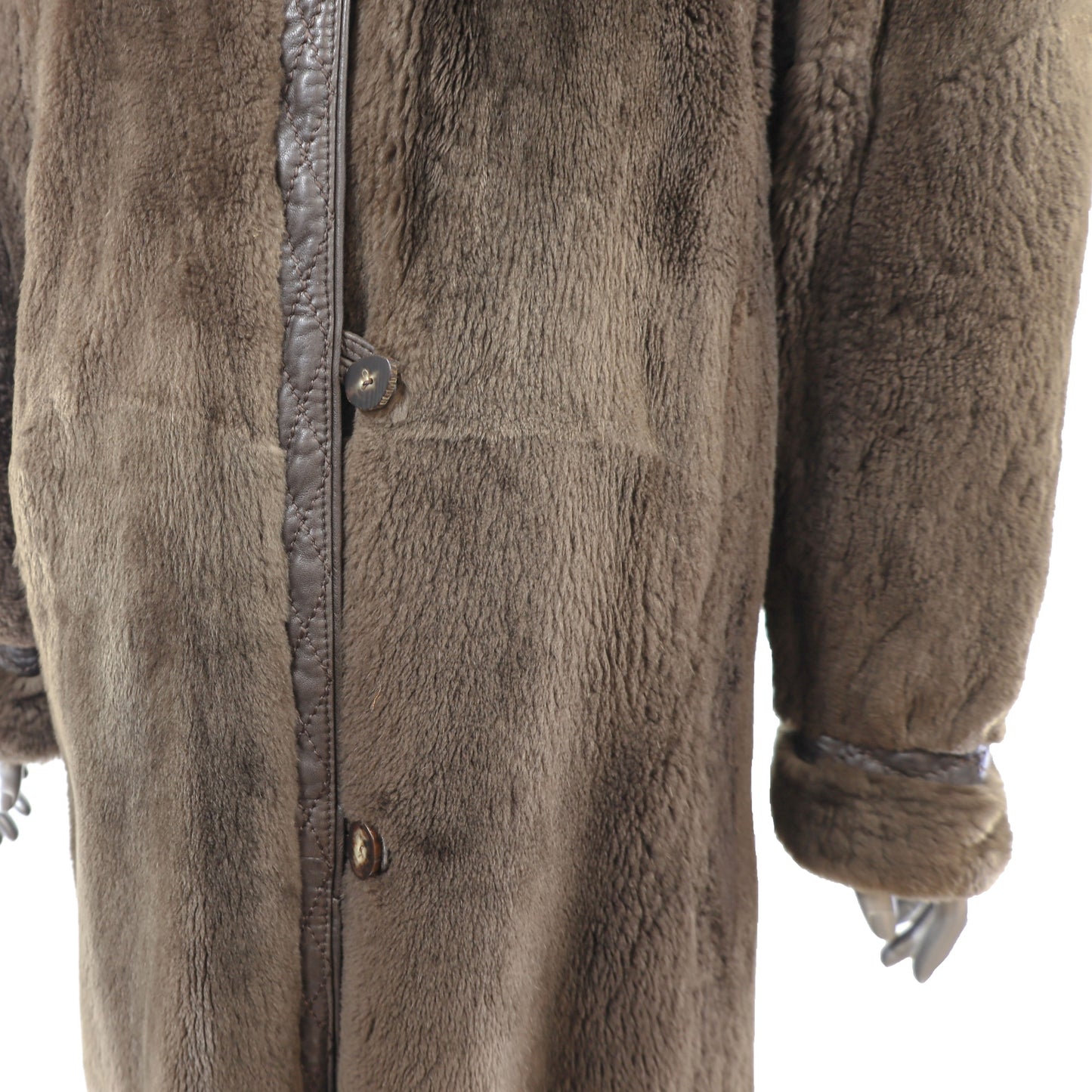 Sheared Beaver Coat with Detachable Lining- Size M