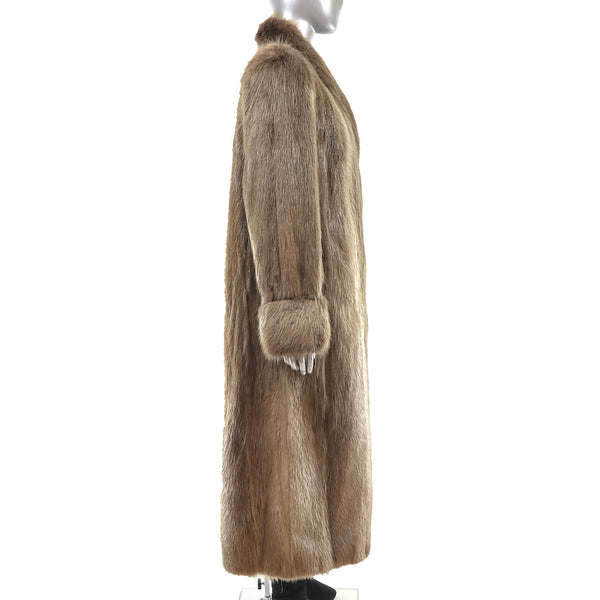 Long Hair Beaver Coat- Size M