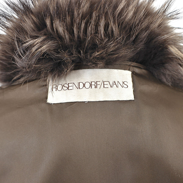 Rosendorf/ Evans Beaver Coat with Raccoon Tuxedo- Size XS