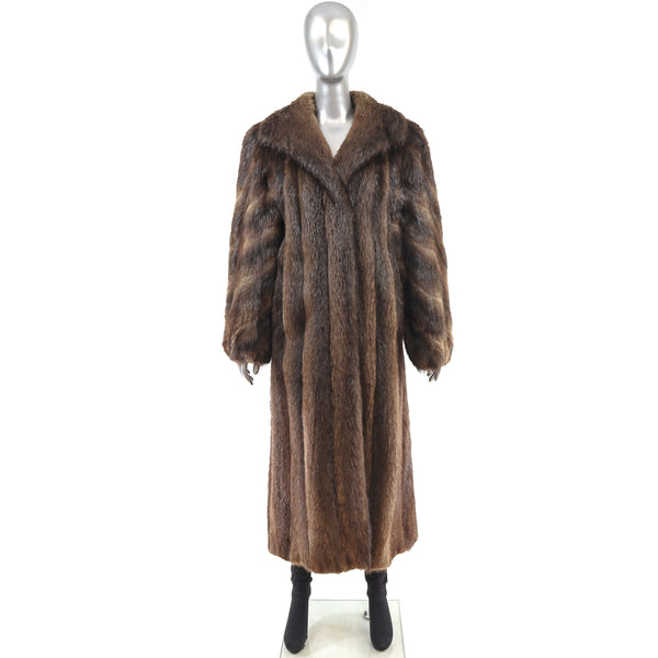 Full Length Beaver Coat- Size M