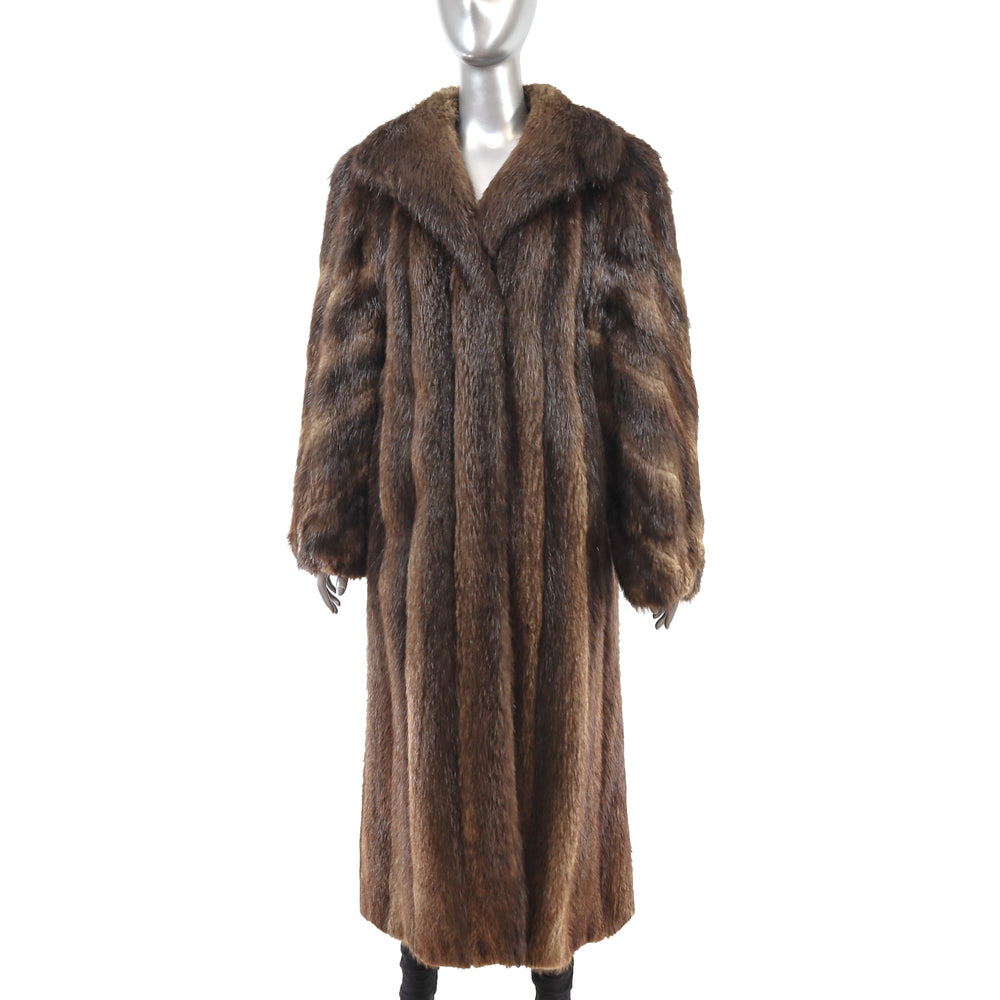 Full Length Beaver Coat- Size M