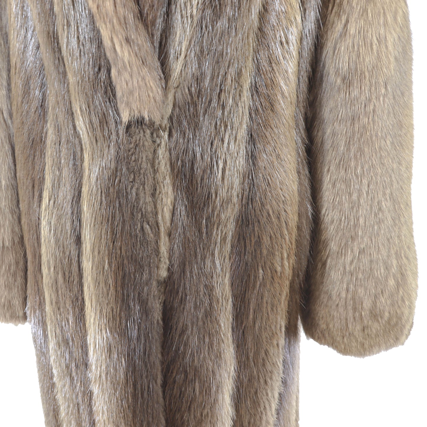 Beaver Coat with Fox Collar and Sleeves- Size M