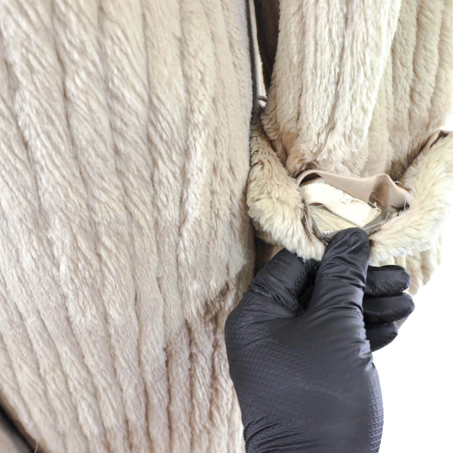 Beige Sheared Reversible Beaver Coat- Size M