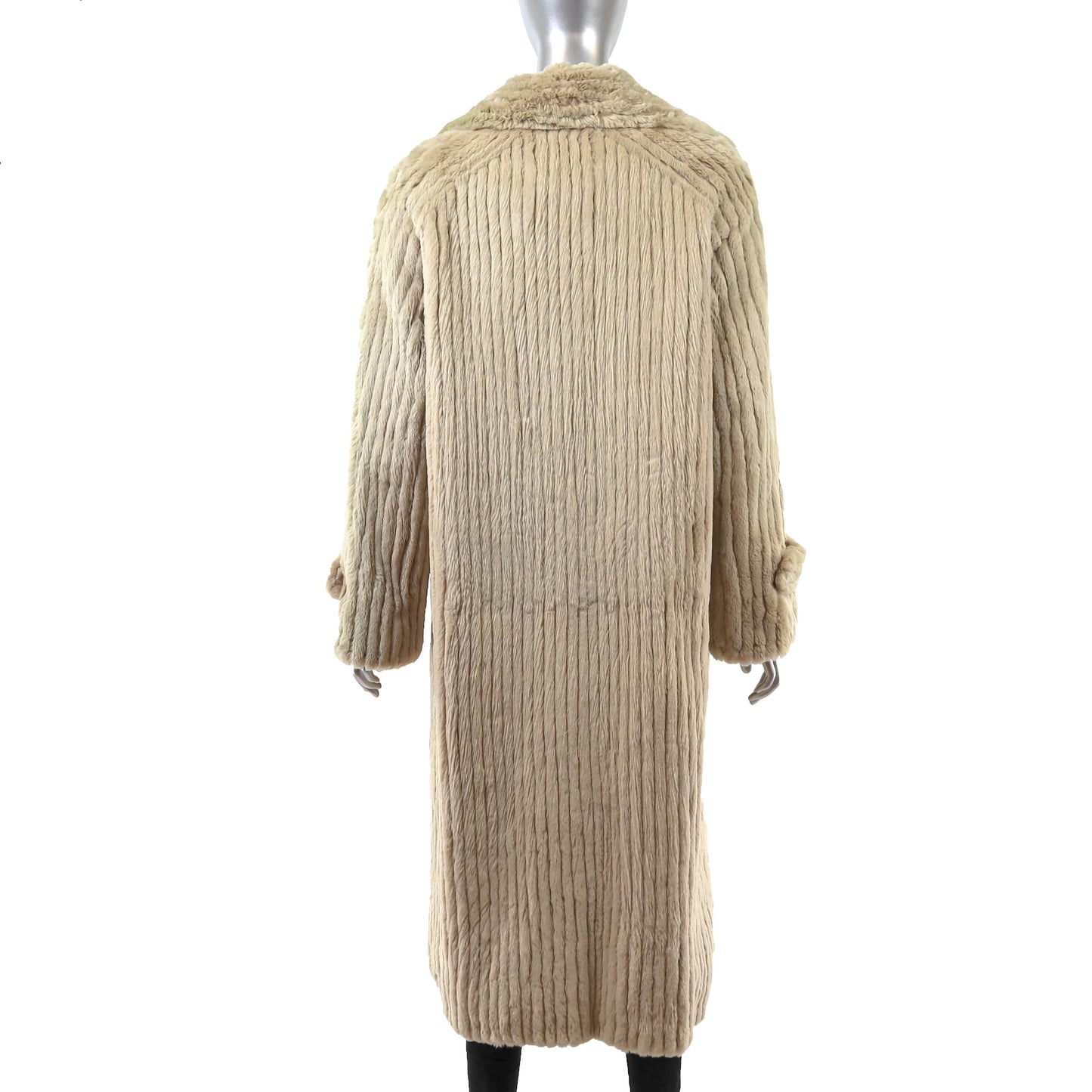 Beige Sheared Reversible Beaver Coat- Size M