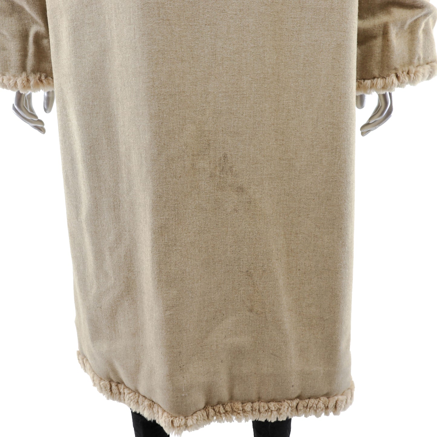 Beige Sheared Reversible Beaver Coat- Size M