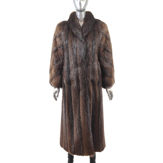 Brown Beaver Coat- Size M