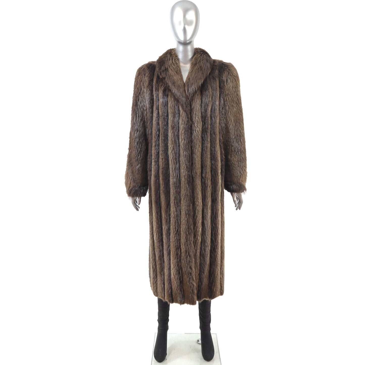 Brown Beaver Coat- Size M