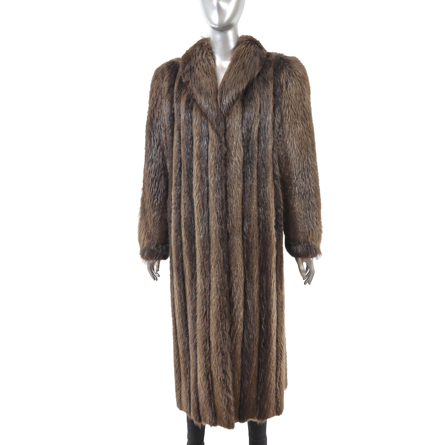 Brown Beaver Coat- Size M