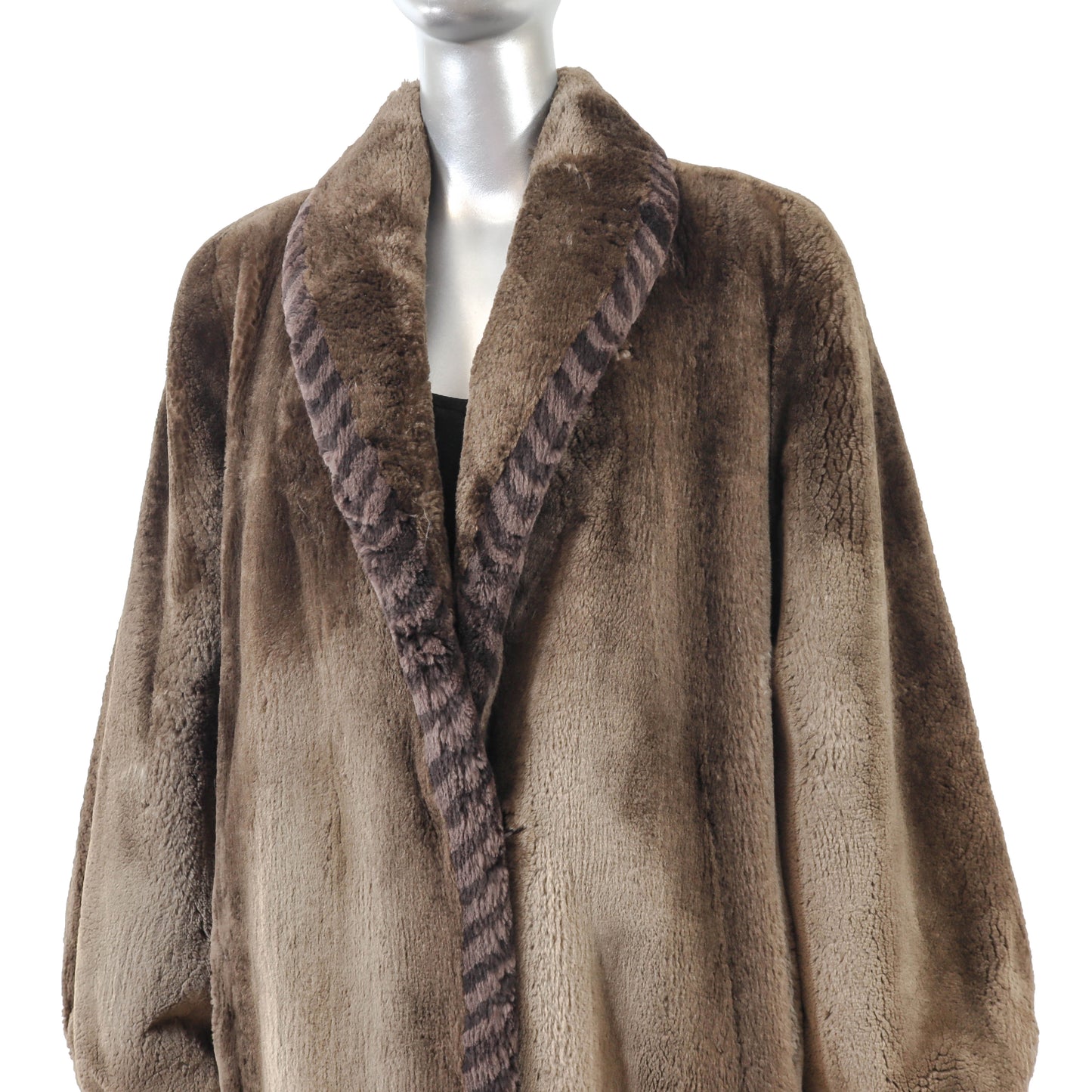 Brown Sheared Beaver Coat- Size L