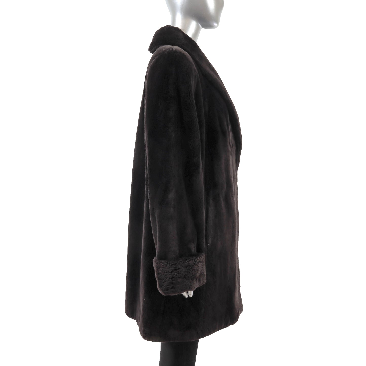 Bill Blass Dark Brown Sheared Beaver 3/4 Coat- Size XL
