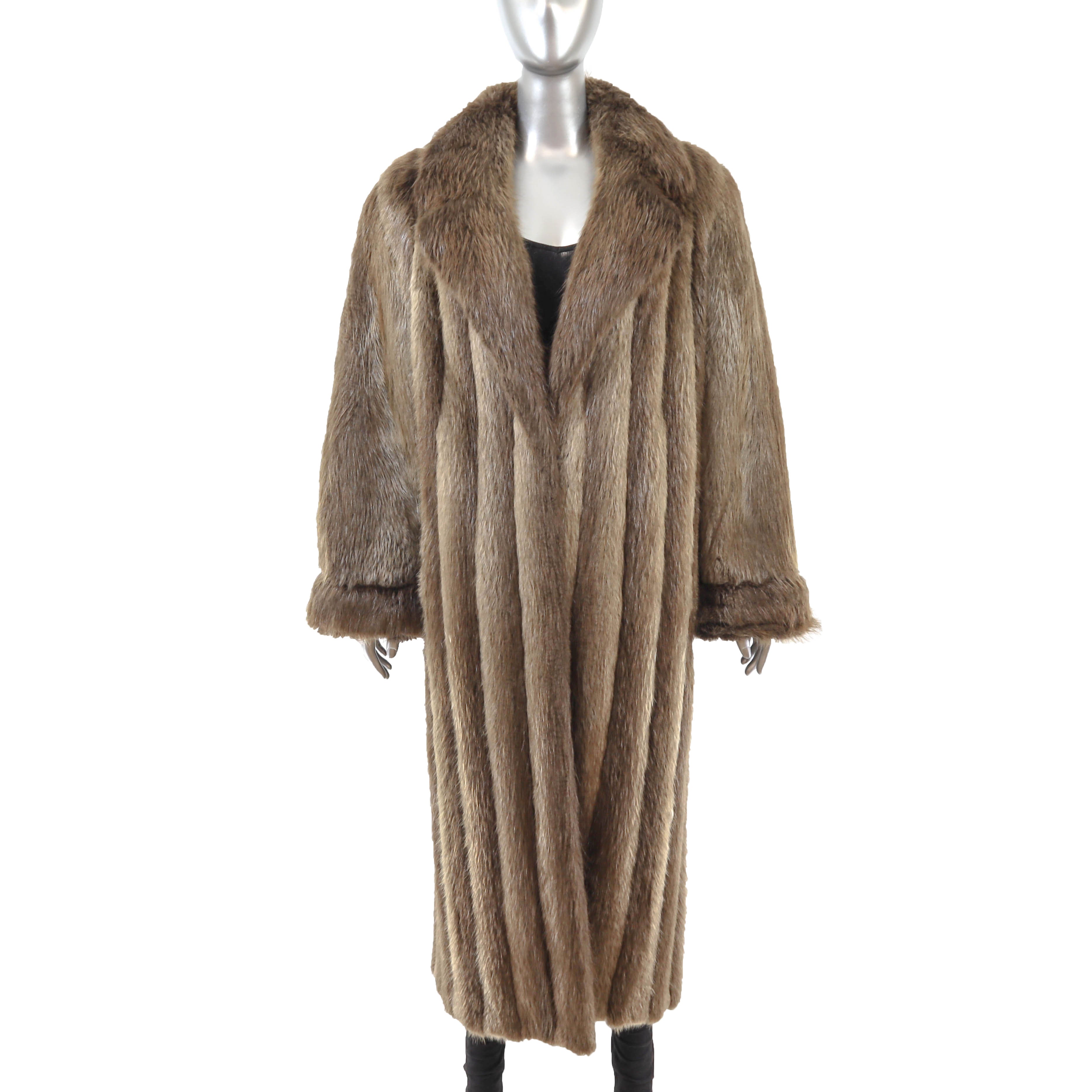極美品♡VOAAOV BEAVER Stand Collar Long Coat Zuki Sheared Beaver Coat
