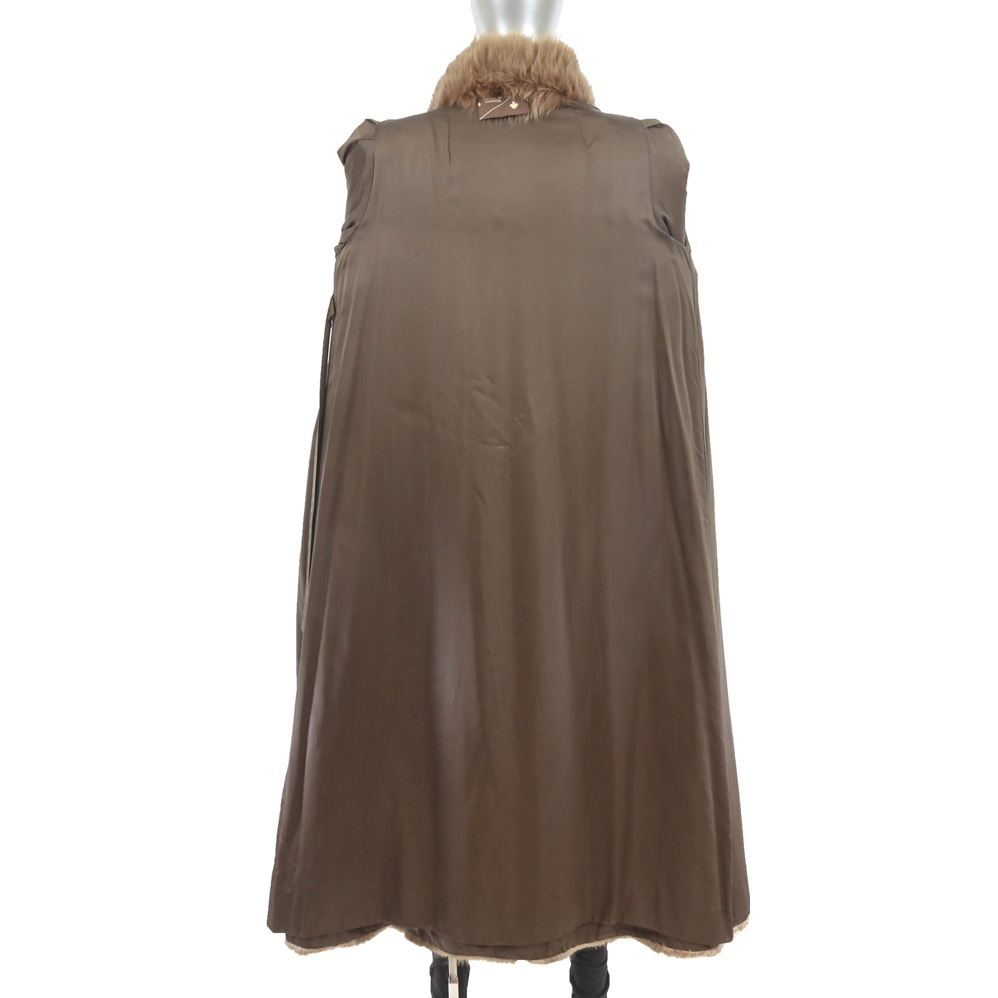 Beaver Coat with Fox Collar and Sleeves- Size M
