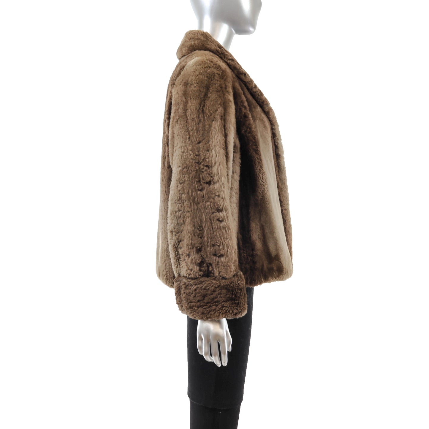 Brown Sheared Beaver Jacket- Size M